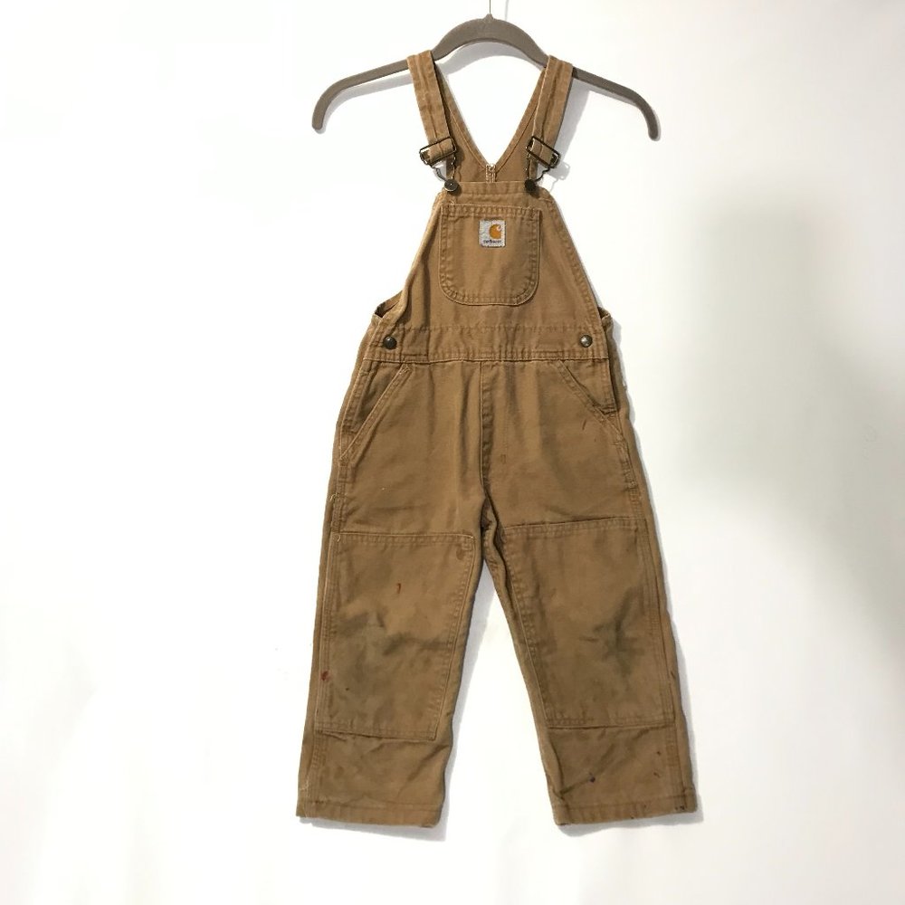 Carhartt 4T Toddler Canvas Overalls Bibs Brown Size  Coveralls Tan